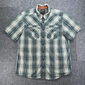 5.11 Tactical Double Flex Covert Snap Button Shirt Mens M Green Plaid RAPIDraw